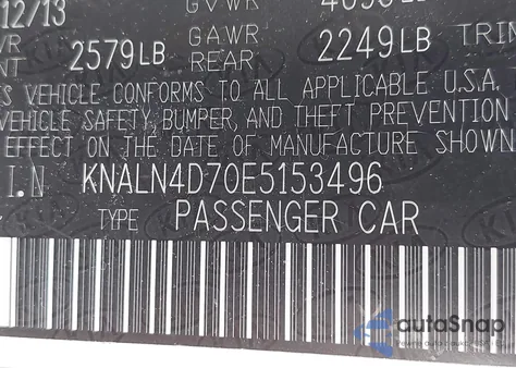 2014 Kia Cadenza Premium from USA, damaged, VIN KNALN4D70E5153496